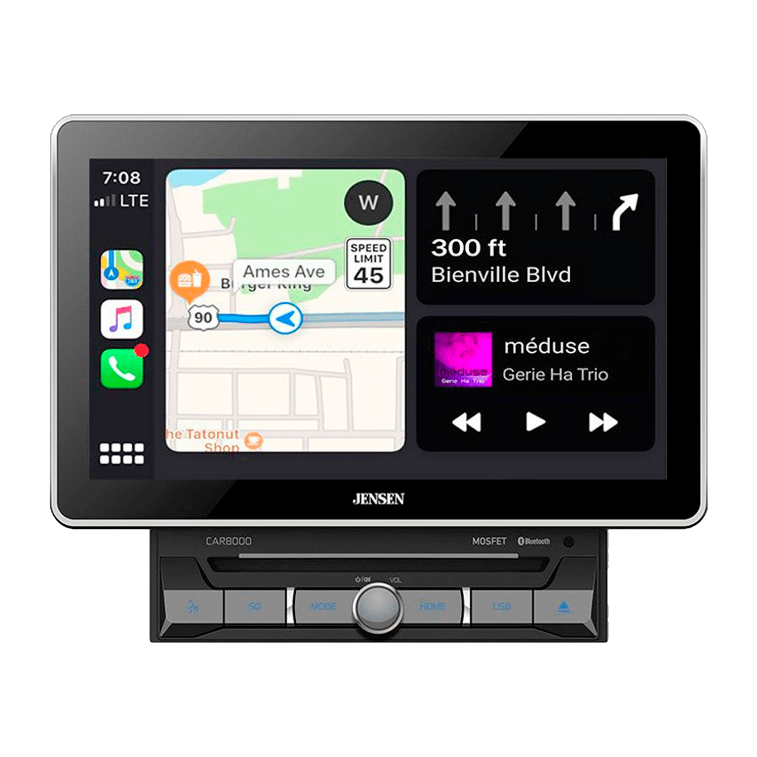 10.1″ CD/DVD Multimedia Receiver with Apple CarPlay and Android Auto – CAR8000