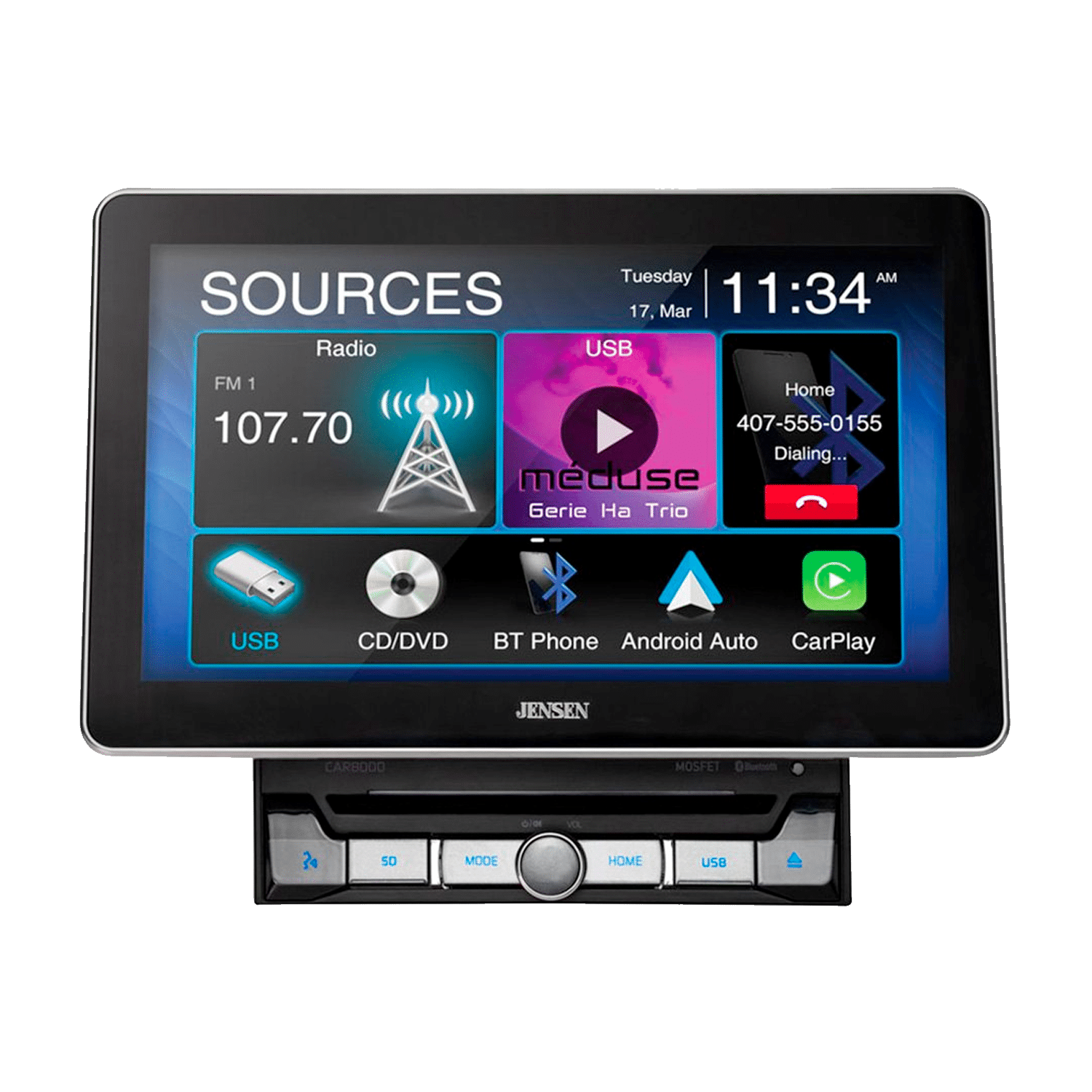 10.1″ CD/DVD Multimedia Receiver with Apple CarPlay and Android Auto – CAR8000 – Bild 3